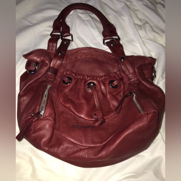 b. makowsky Handbags - B. Makowsky Dark Red Leather Handbag Purse